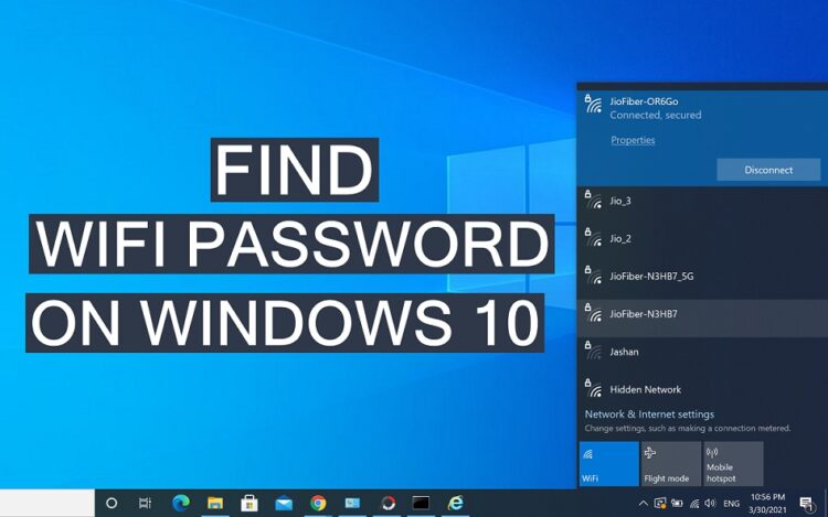 Find wifi Password On Windows 10
