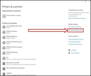 rinter Connections on Windows 10