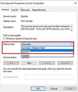 Printer in Error State on a Windows 10 PC