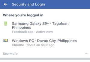 Facebook Login History